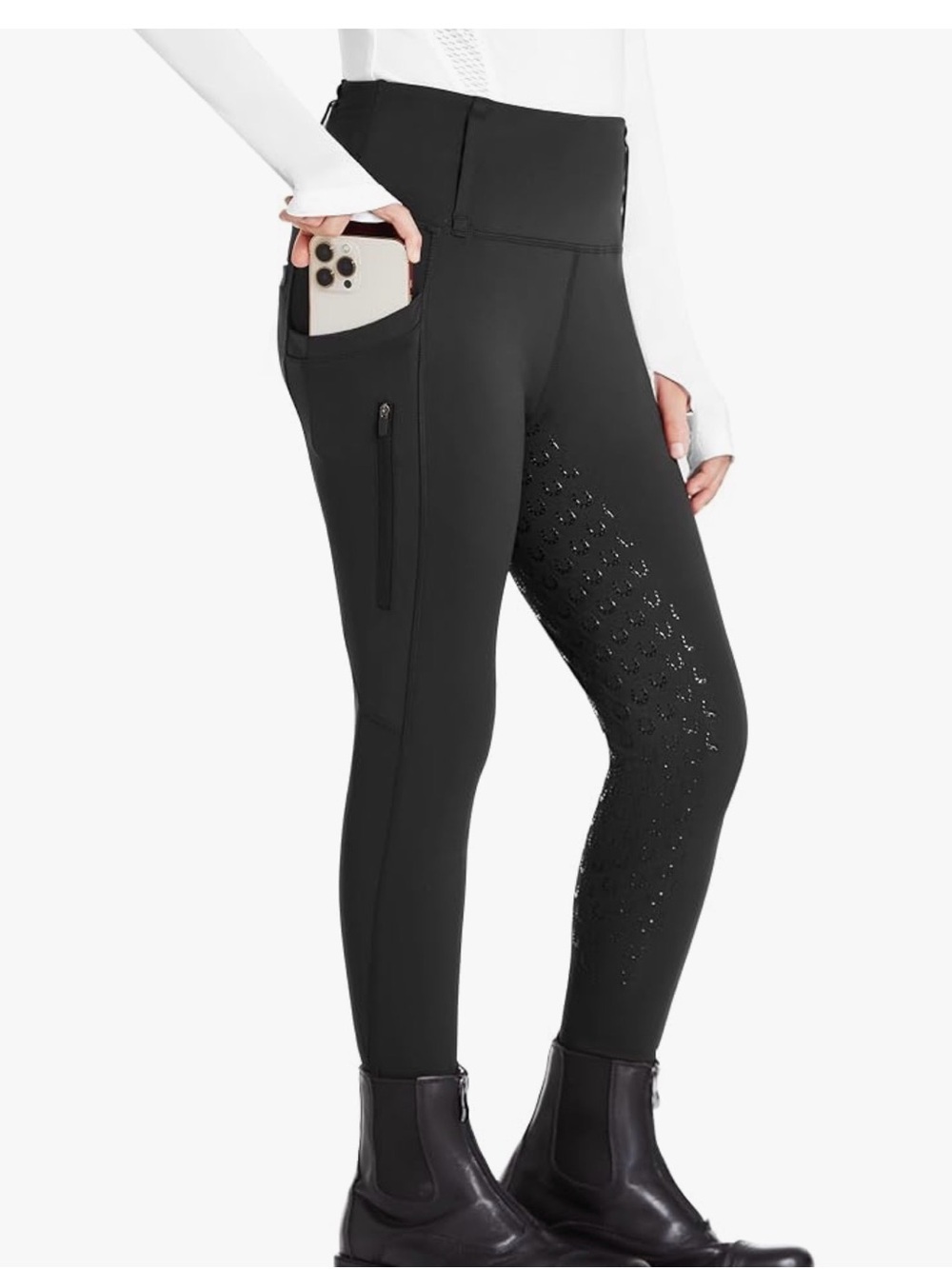 Girls Equestrian riding pants leggings black medium